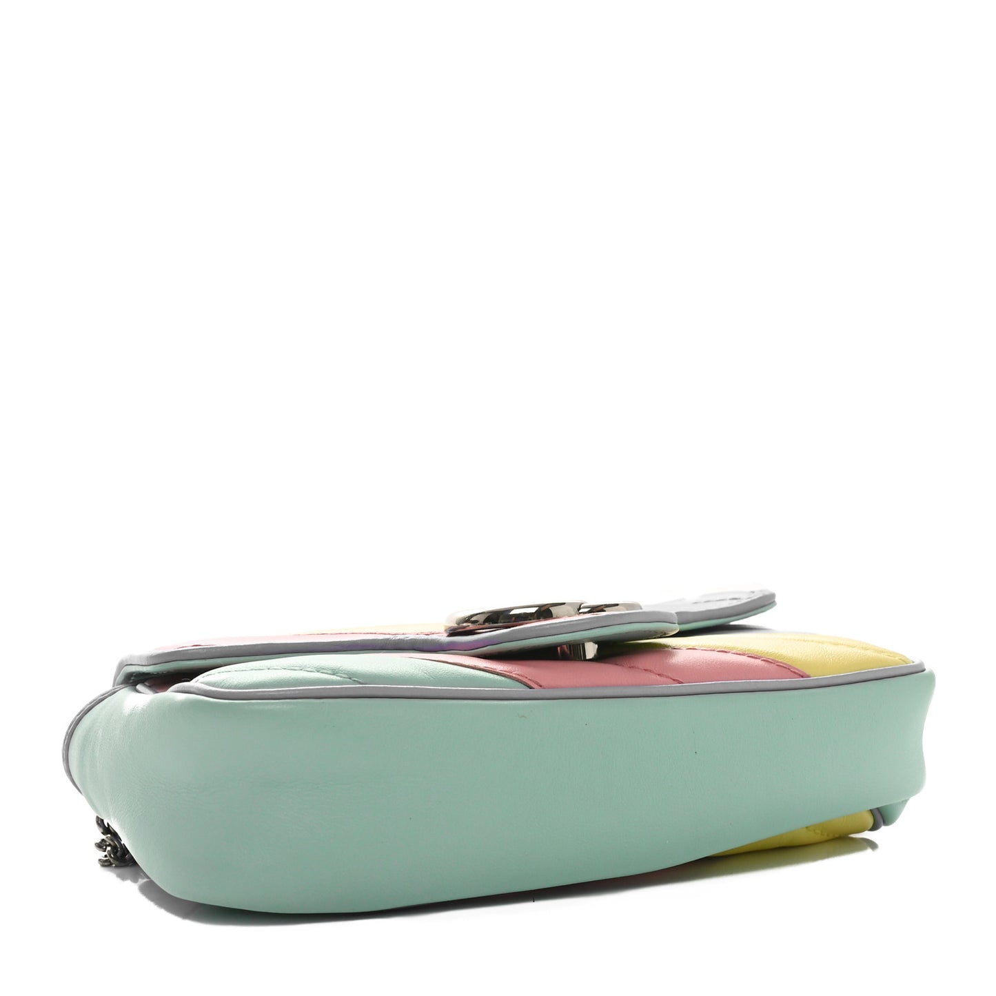 Calfskin Matelasse Diagonal Super Mini GG Marmont Shoulder Bag Multicolor Pastel