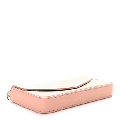 Louis Vuitton Empreinte Monogram Giant Felicie Pochette Chain Wallet Rose Trianon Creme 5 of 12