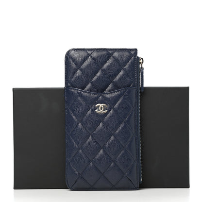 Chanel Caviar Quilted Classic iPhone Pouch Navy 8 of 8