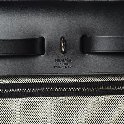 Hermes Toile H Berline Vache Hunter Herbag Zip PM 31 Black Ecru 7 of 11