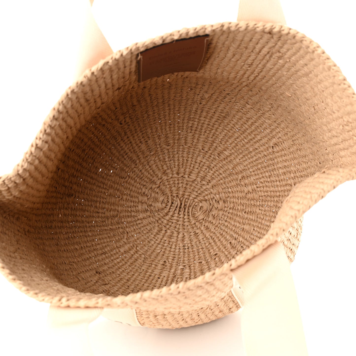 Raffia Large Woody Tote White