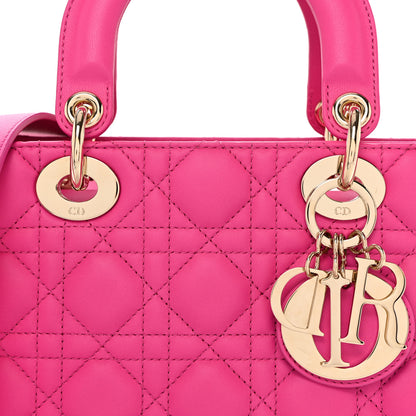 Christian Dior Lambskin Cannage Small My ABCDior Lady Dior Magenta 8 of 10