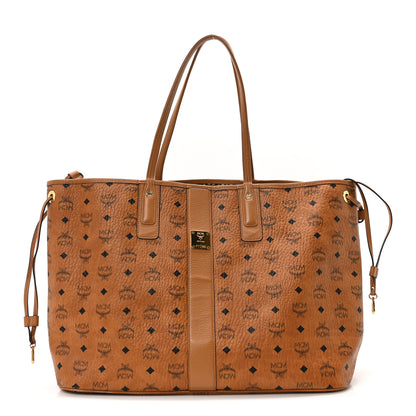 MCM Visetos Large Liz Reversible Shopper Tote Cognac 1 of 15