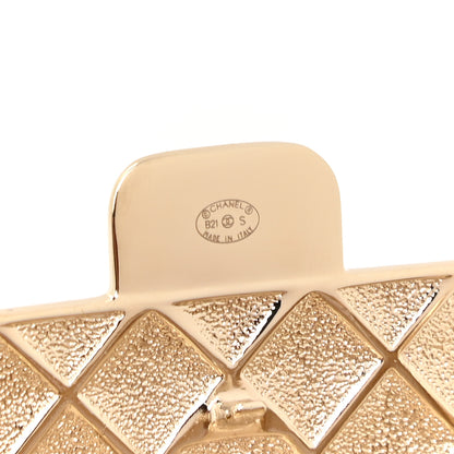 Chanel Metal Lambskin Pearl Chain Flap Bag Long Necklace Gold Black Pearly White 6 of 6