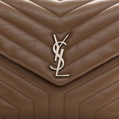 Saint Laurent Calfskin Y Quilted Monogram Medium Loulou Chain Satchel Dark Beige 9 of 12