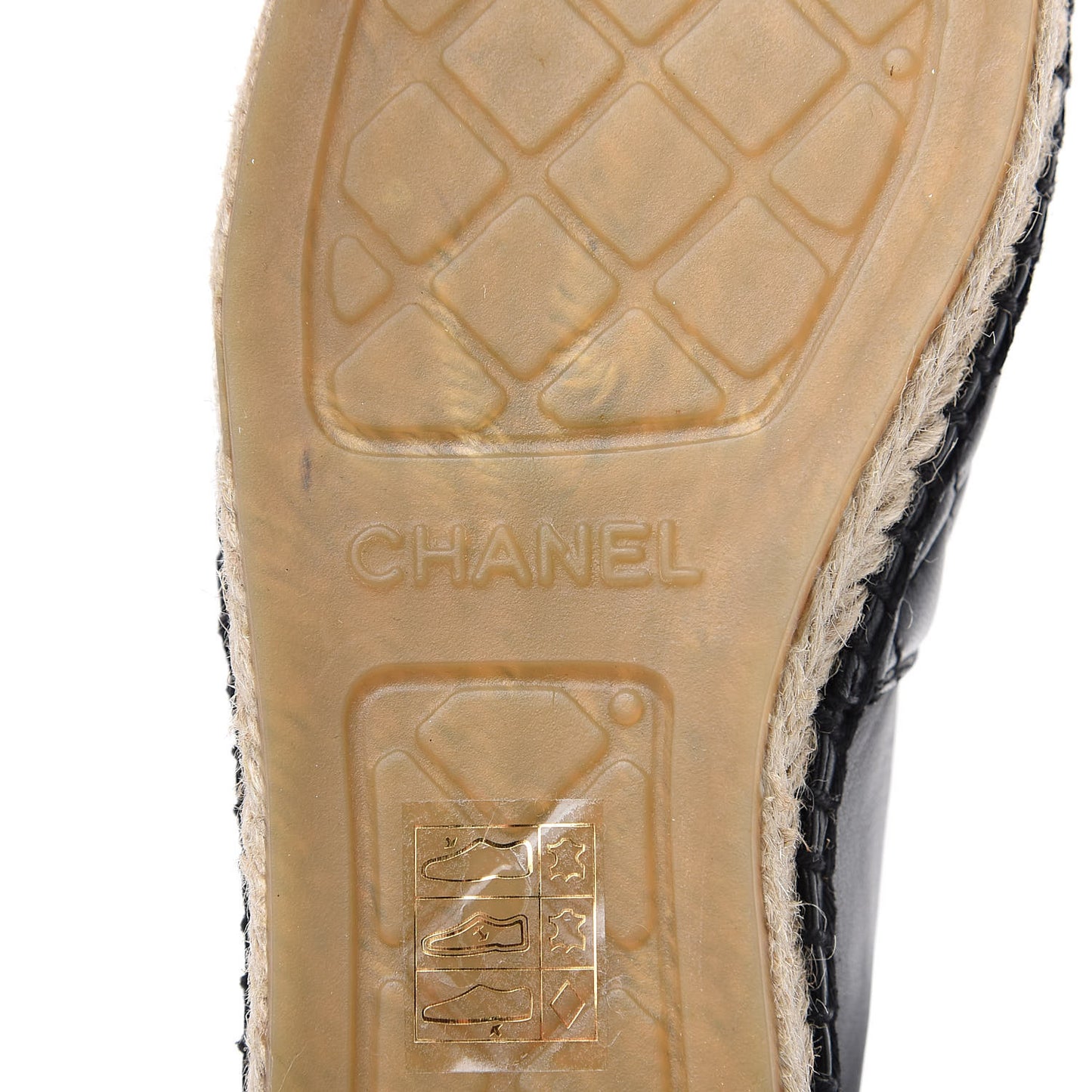 Lambskin Quilted CC Espadrilles 36 Black