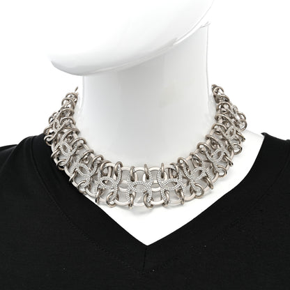 Chanel Crystal CC In The Air Choker Necklace Silver 2 of 7