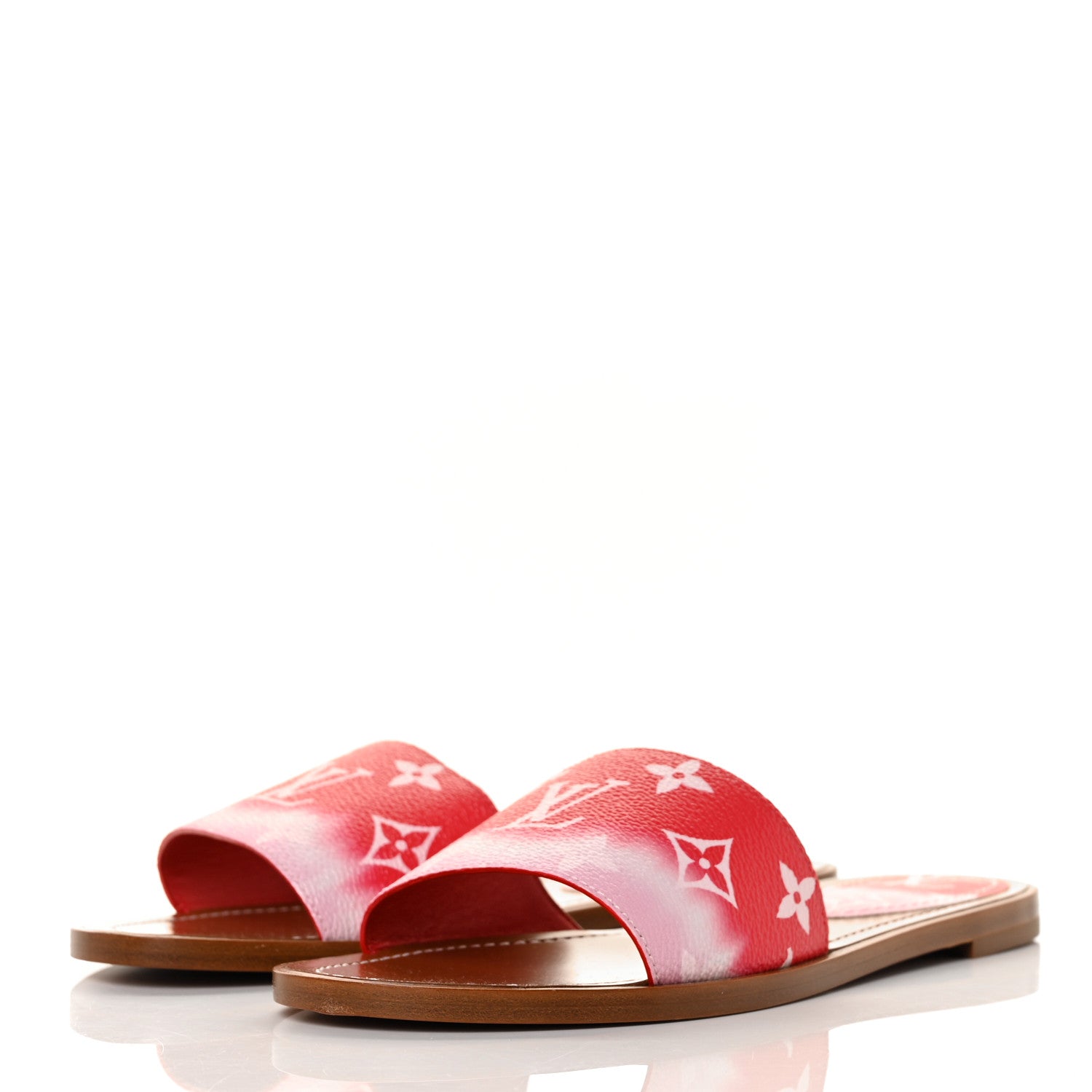 Louis Vuitton Monogram Escale Lock It Flat Mule 37.5 Rouge 3 of 8