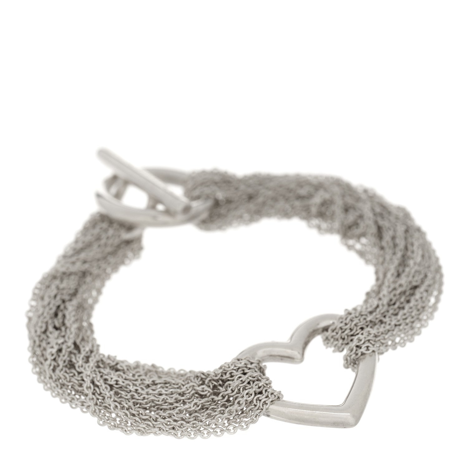 Tiffany Sterling Silver Heart Mesh Bracelet 1 of 4