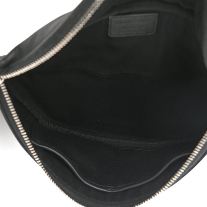 Salvatore Ferragamo Hammered Calfskin Gancini Waist Bag Black 4 of 9