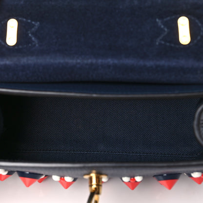 Mulberry Grained Calfskin Studded Small Amberly Top Handle Crossbody Navy 5 of 11