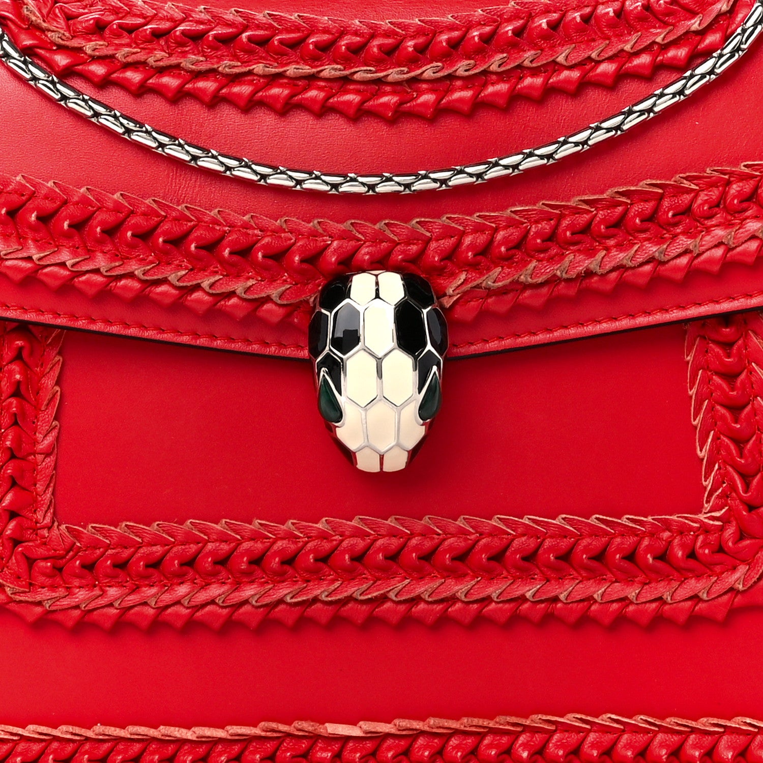 Bulgari Calfskin Plisse Serpenti Forever Crossbody Bag Red 10 of 12