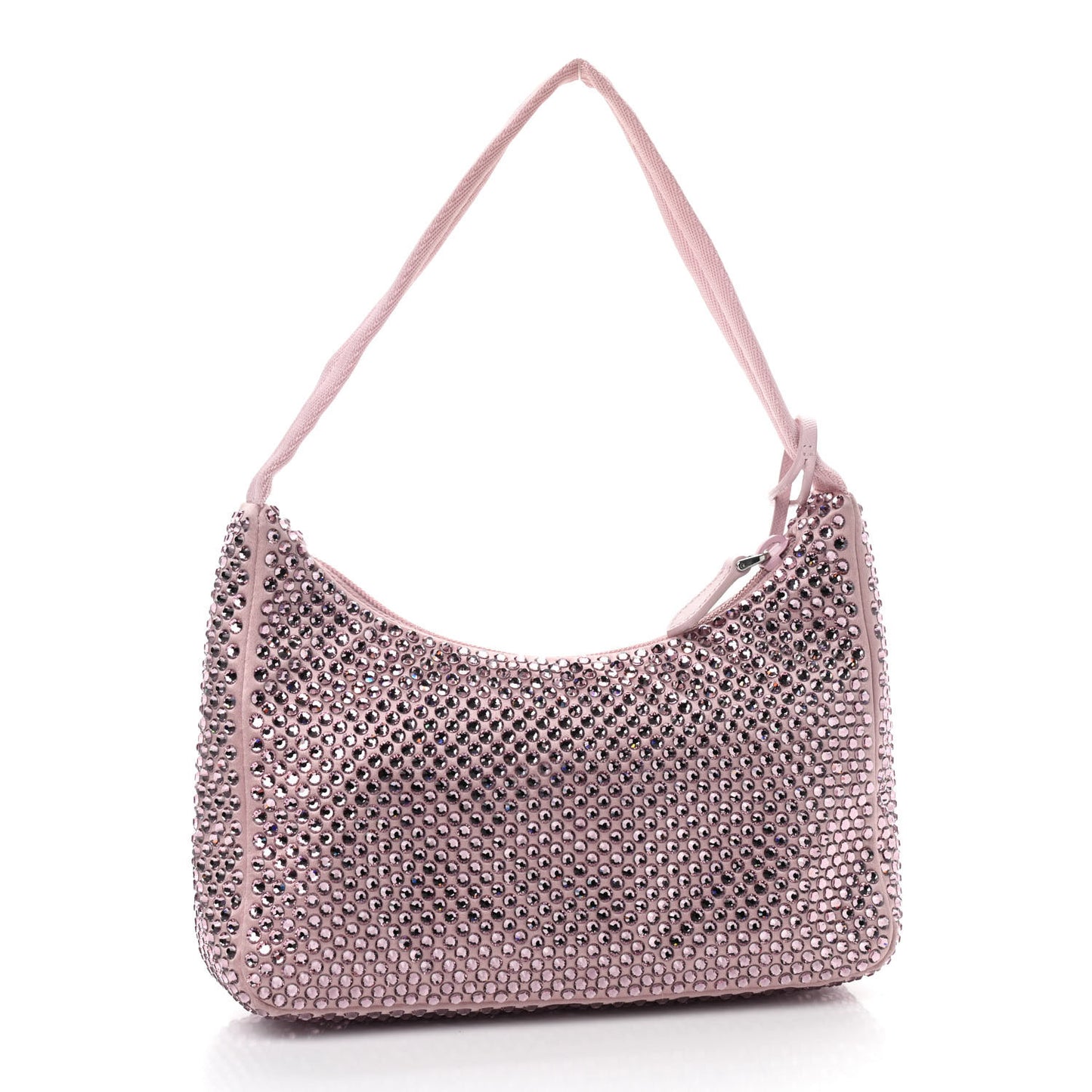Satin Crystal Mini Re-Edition 2000 Bag Alabastro