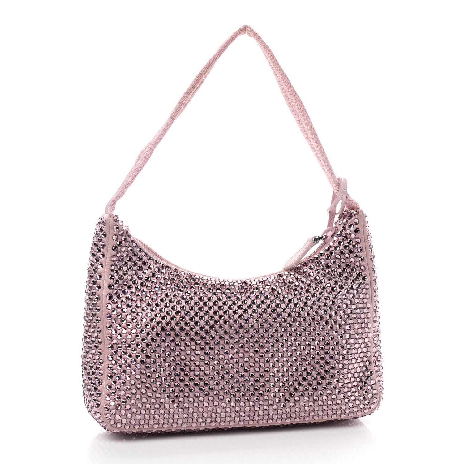 Prada Satin Crystal Mini Re-Edition 2000 Bag Alabastro 3 of 9