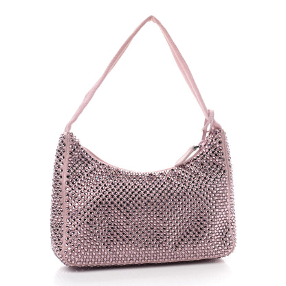 Prada Satin Crystal Mini Re-Edition 2000 Bag Alabastro 3 of 9