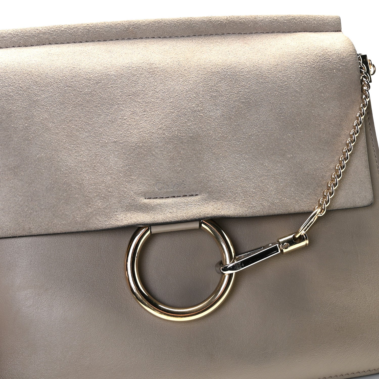 Chloe Calfskin Medium Faye Shoulder Bag Motty Grey 14 of 16