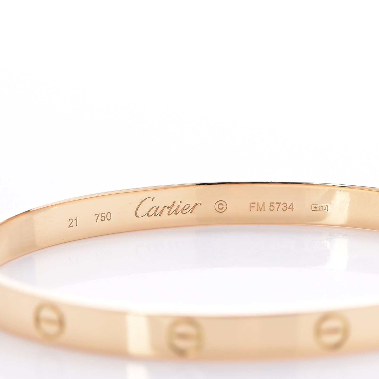 18K Yellow Gold LOVE Bracelet 21