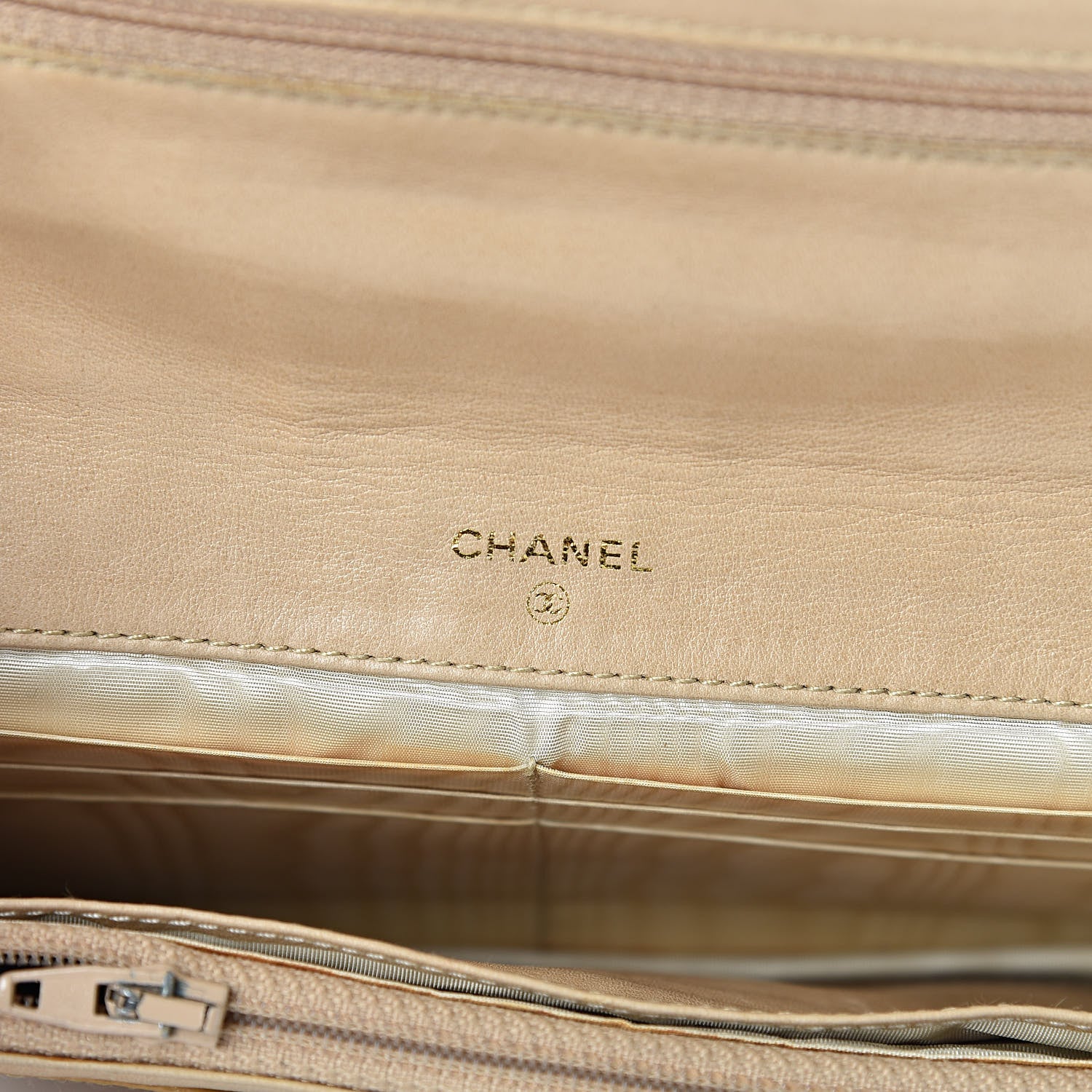 Chanel Caviar Timeless CC Wallet on Chain WOC Beige 5 of 19