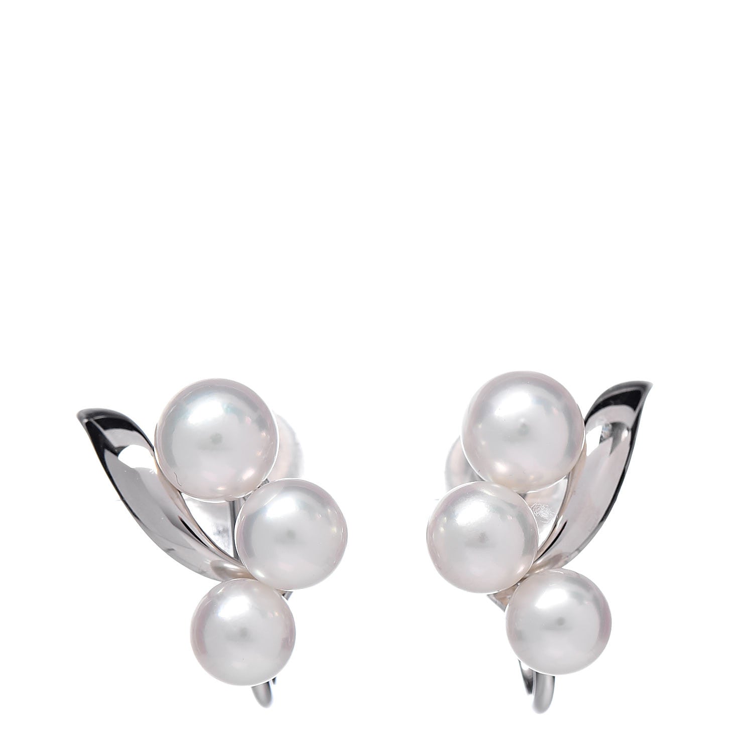 Mikimoto Sterling Silver Akoya Pearl 4.5-5.5mm Screw Back Earrings 1 of 5