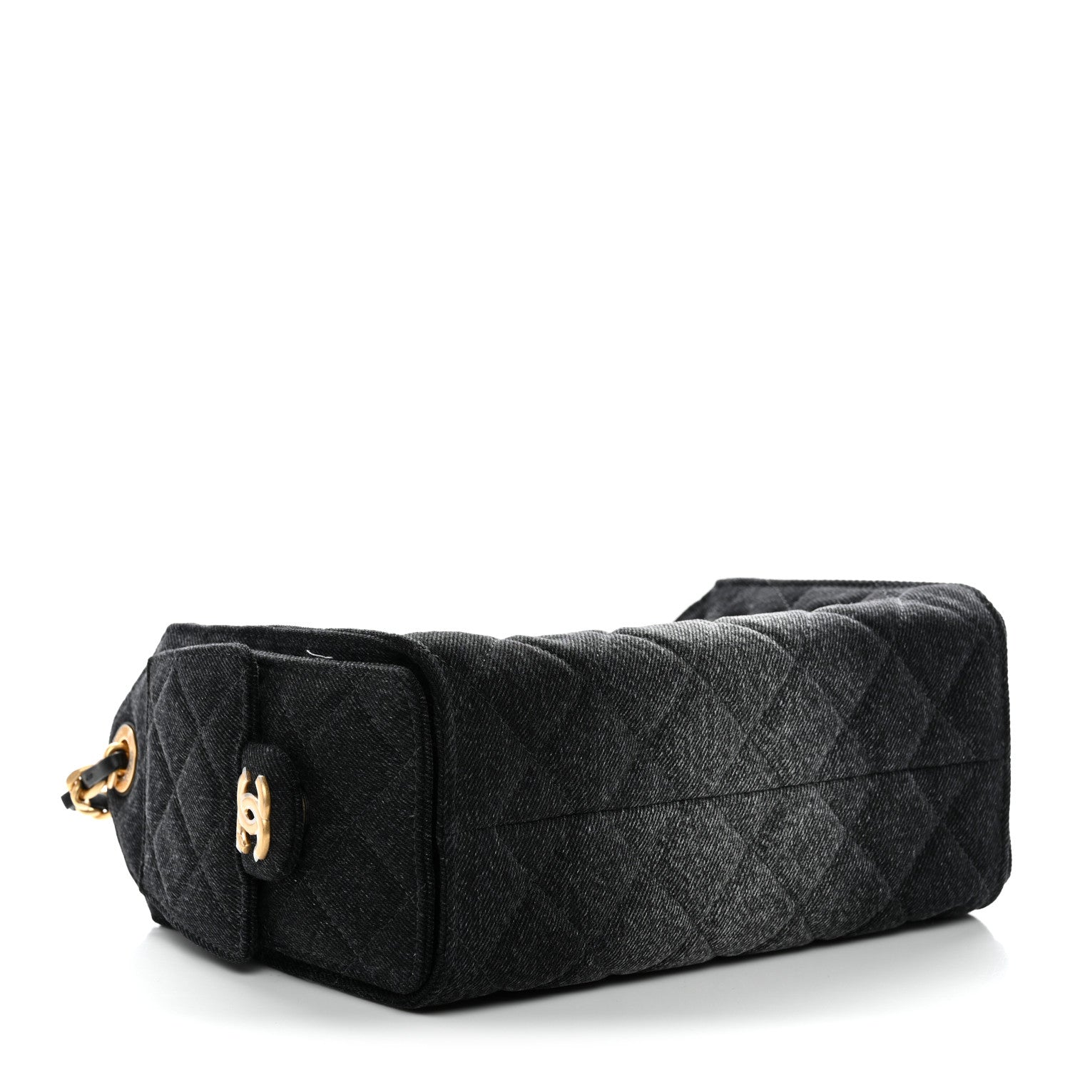 Chanel Washed Denim Quilted Mini Chanel 25 Handbag Black 4 of 11