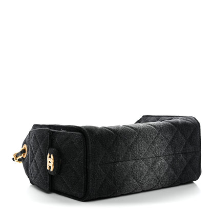 Chanel Washed Denim Quilted Mini Chanel 25 Handbag Black 4 of 11
