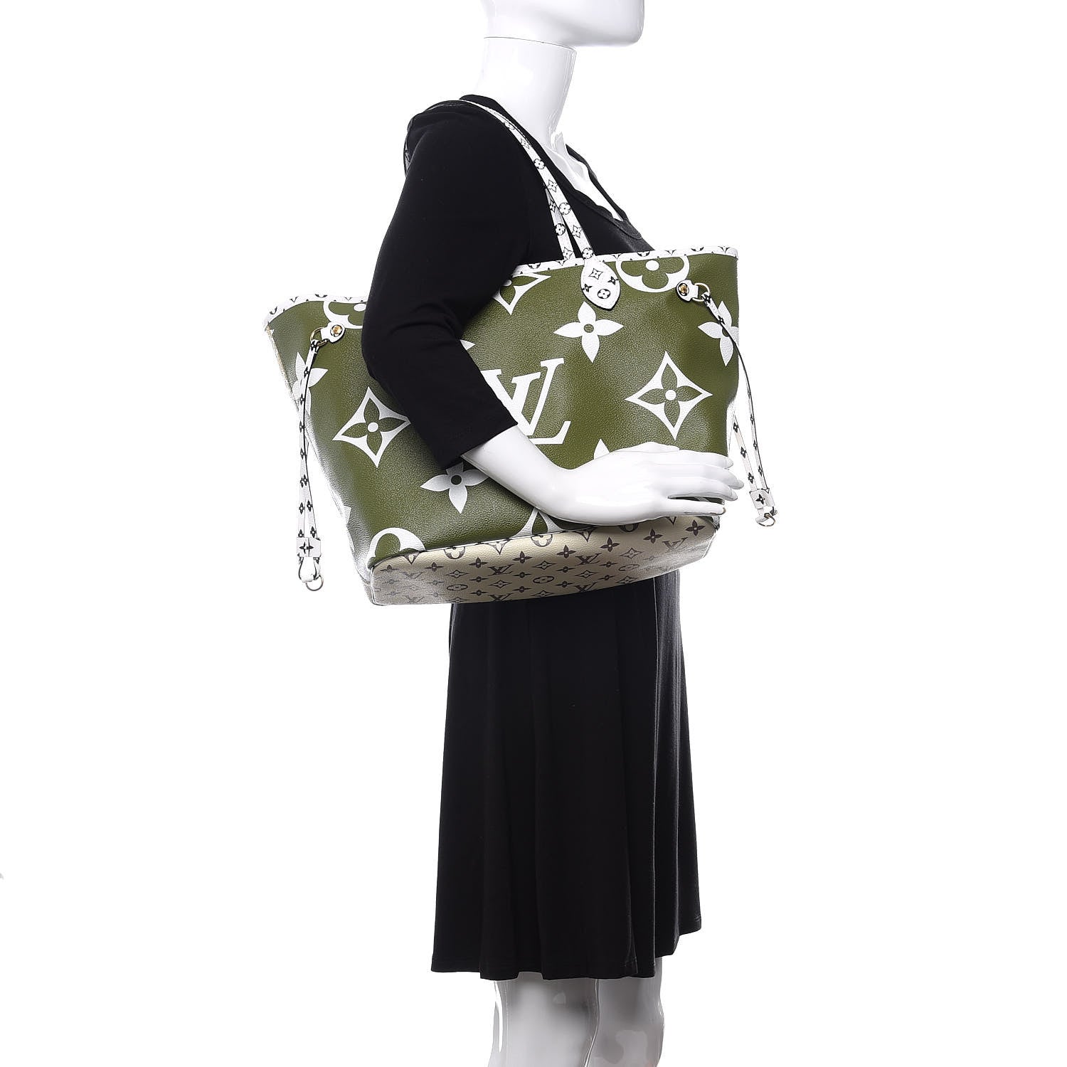 Louis Vuitton Monogram Giant Neverfull MM Kaki 2 of 10