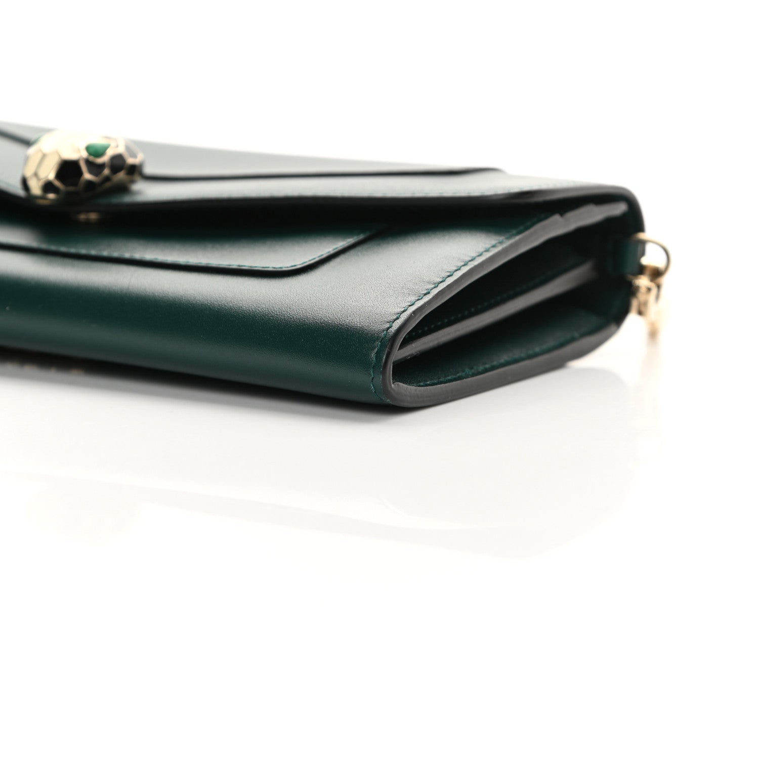 Bulgari Calfskin Serpenti Forever Chain Wallet Green 10 of 14