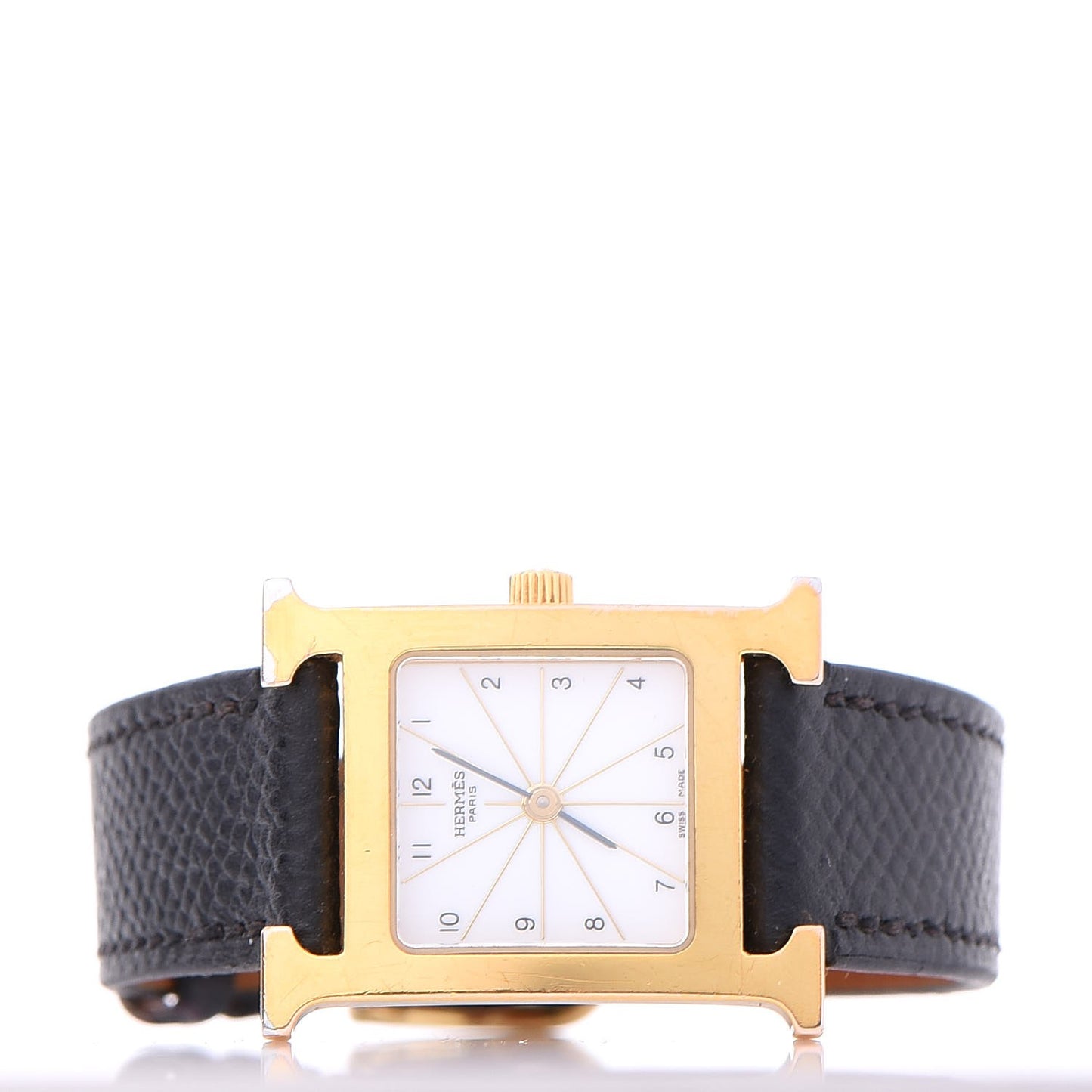 Stainless Steel Epsom 21mm Heure H Hour Quartz Watch Noir