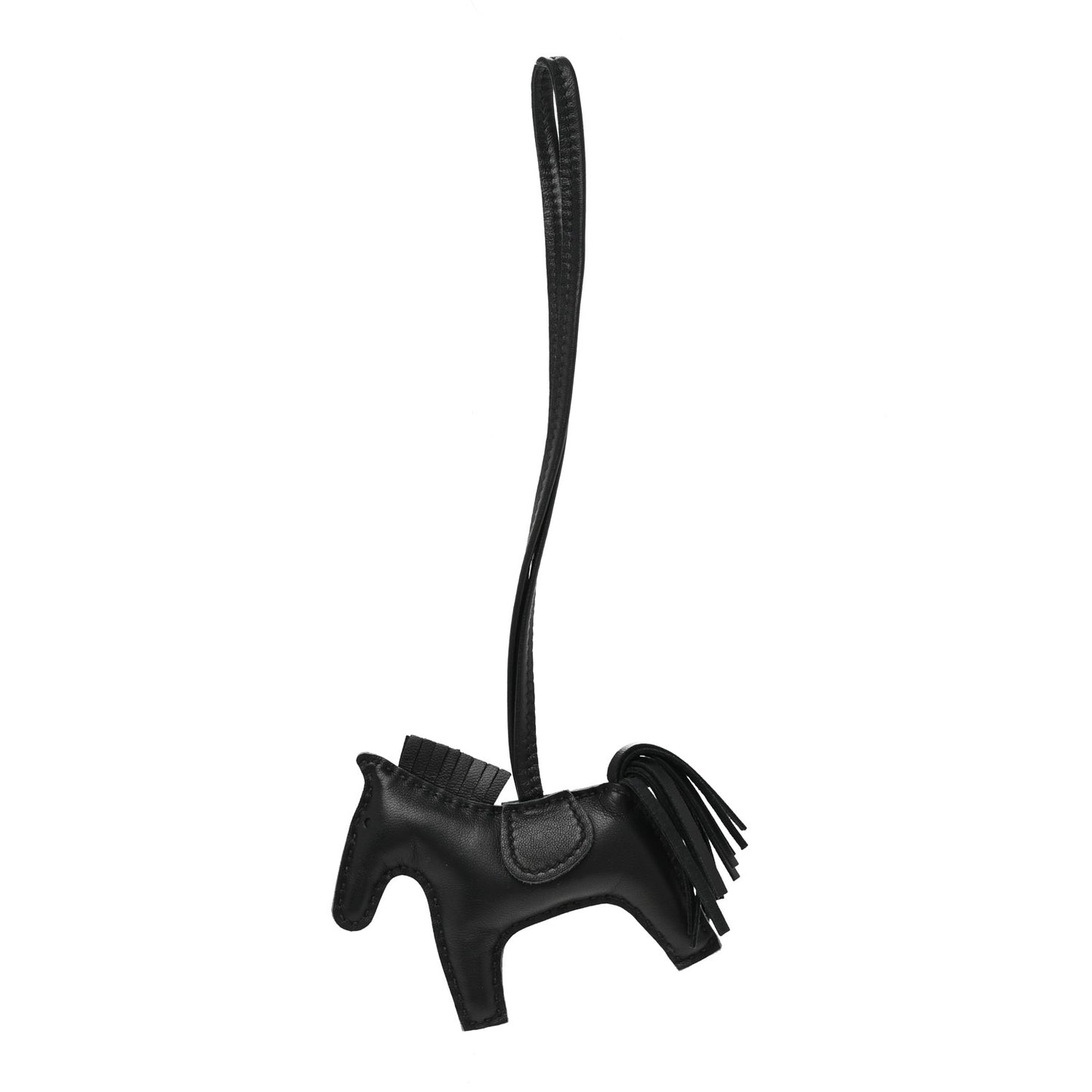 Milo Lambskin Grigri Rodeo Horse Bag Charm PM So Black