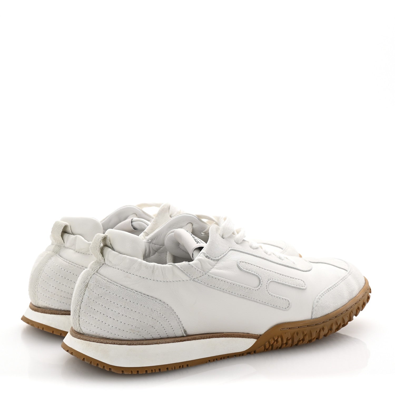 Hermes Nappa Suede Goatskin Jet Sneakers 38 White 5 of 10