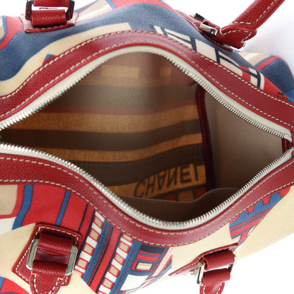 Chanel Coated Canvas Le Train Boston Bag Red 5 of 10
