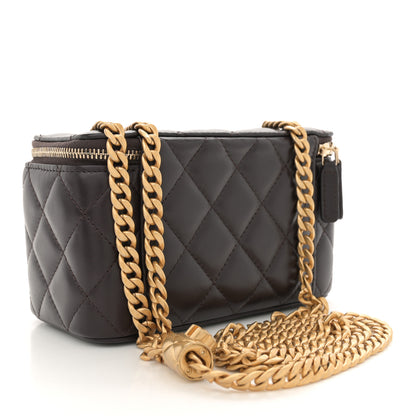 Chanel Lambskin Quilted Small Pillow Crush Vanity Case With Chain Black 3 of 10