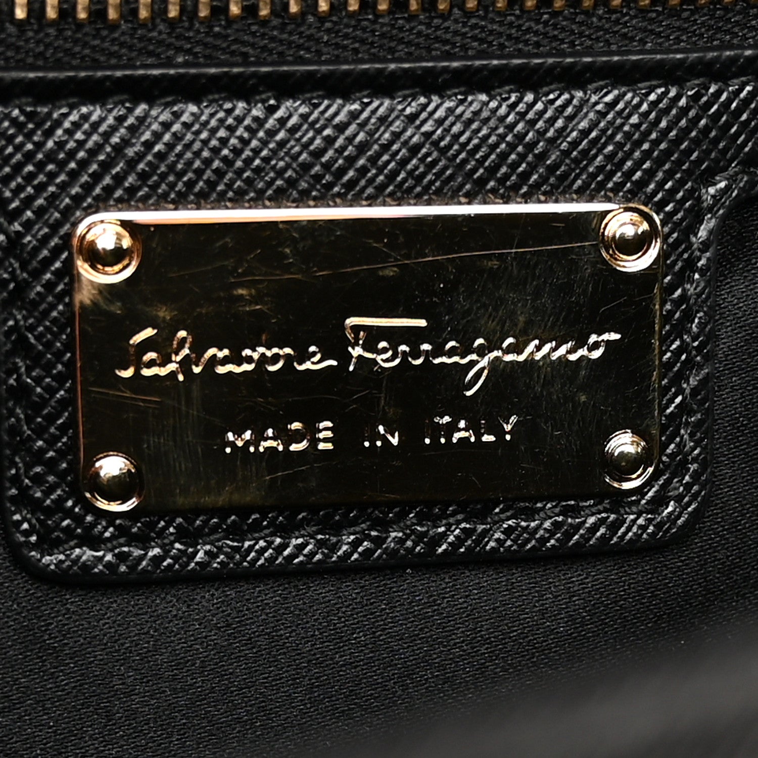 Salvatore Ferragamo Printed Calfskin Vara Bow Chain Flap Crossbody Black 6 of 14