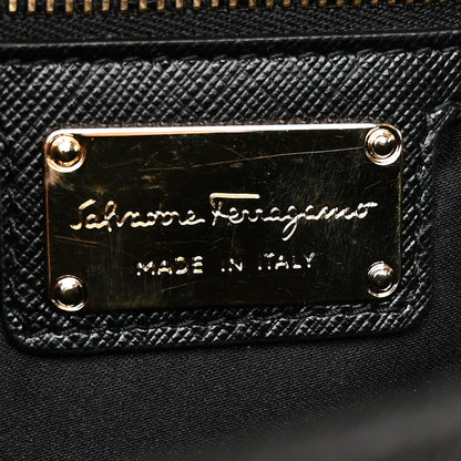 Salvatore Ferragamo Printed Calfskin Vara Bow Chain Flap Crossbody Black 6 of 14