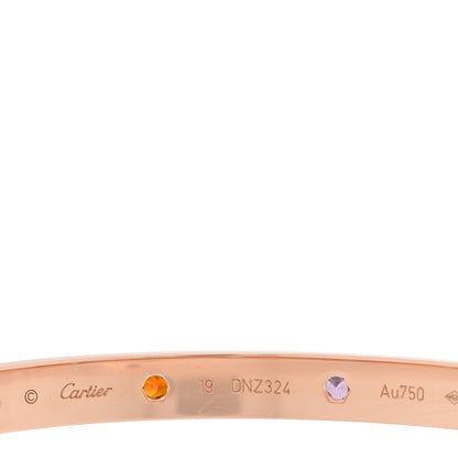Cartier 18K Pink Gold Sapphire Garnet Amethyst LOVE Bracelet 19 3 of 7