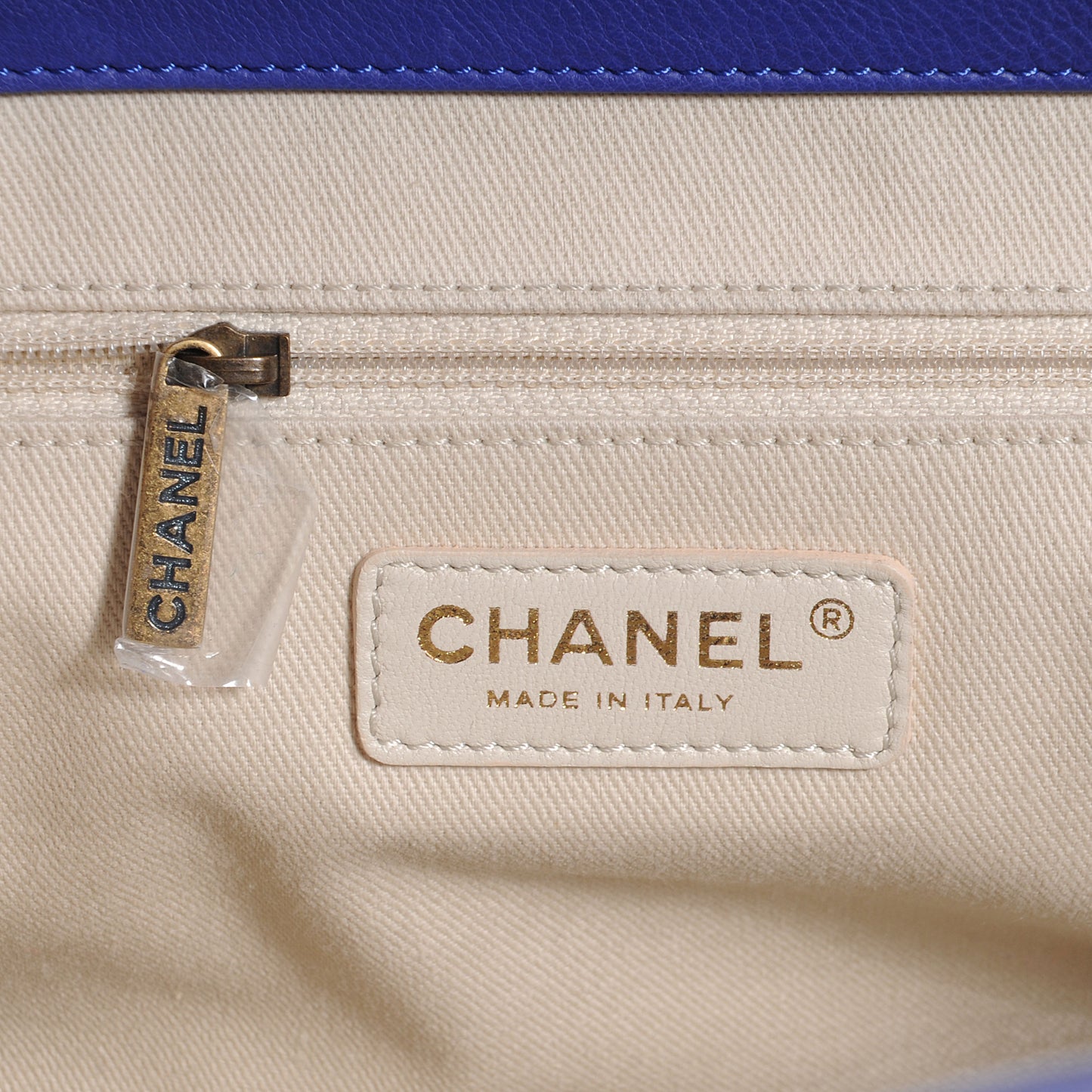 Leather Large Retro Girl Shopping Tote Blue