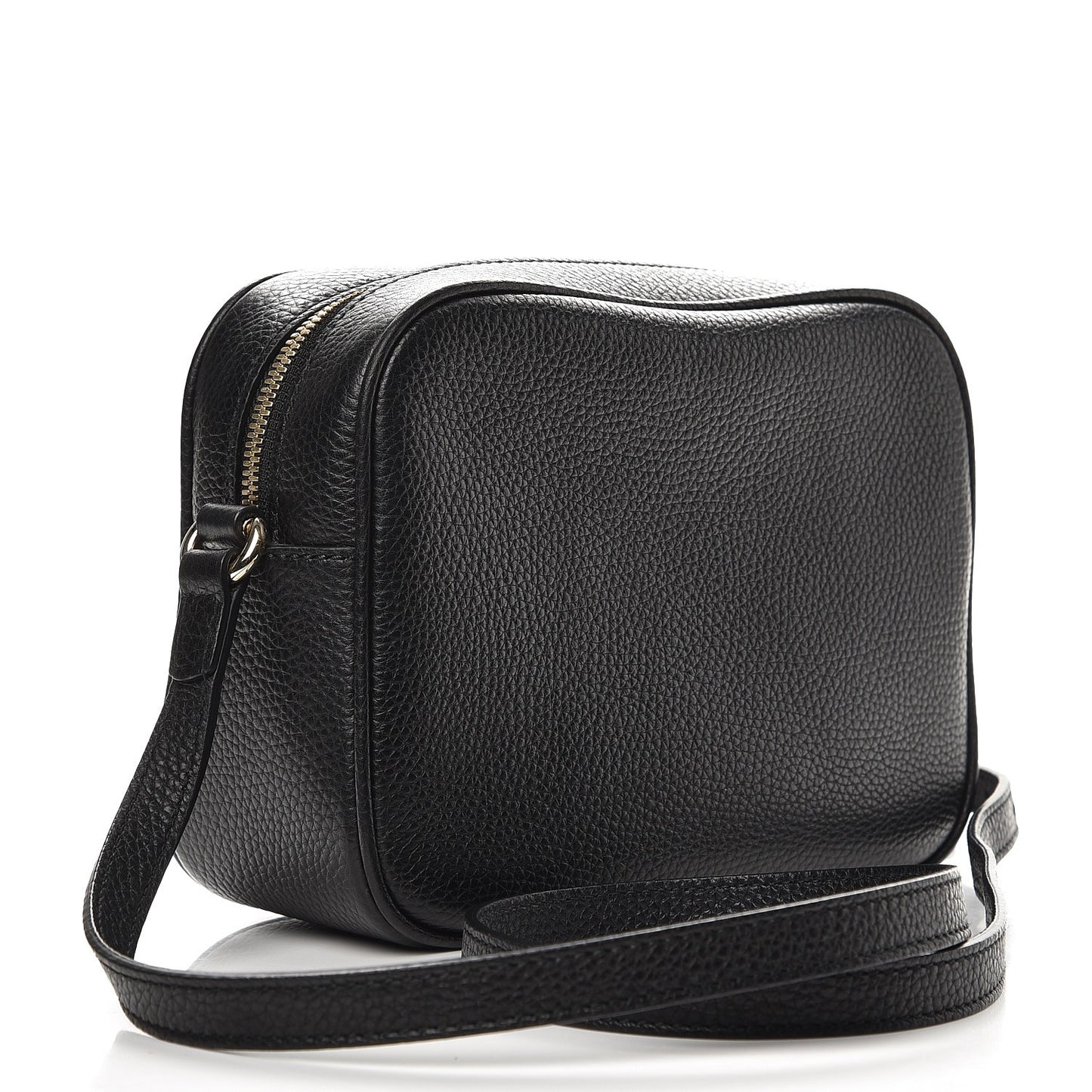 Pebbled Calfskin Small Soho Disco Bag Black