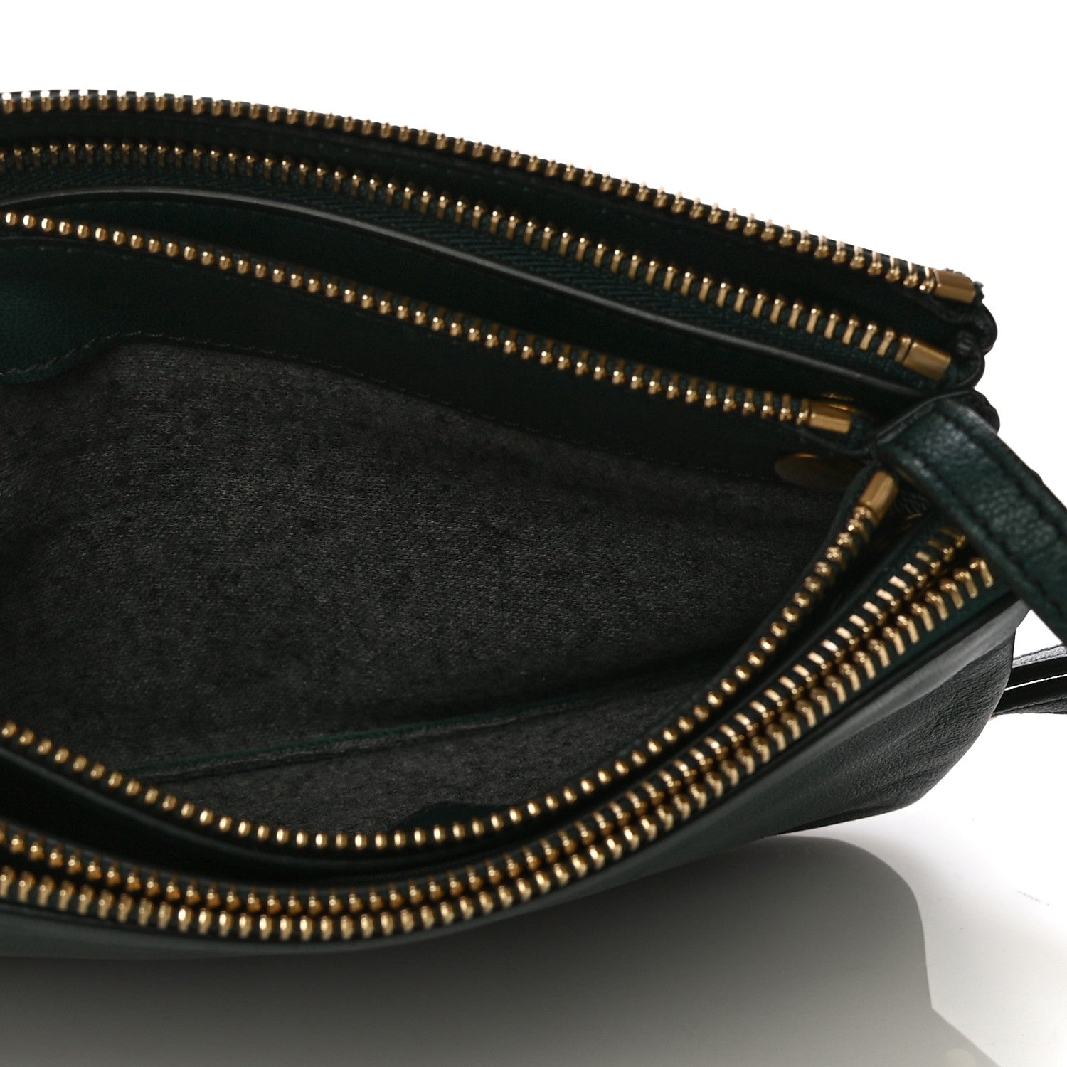 Celine Lambskin Small Trio Crossbody Bag Dark Green 5 of 16