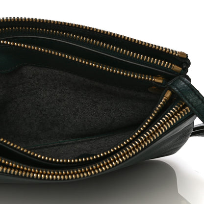 Celine Lambskin Small Trio Crossbody Bag Dark Green 5 of 16