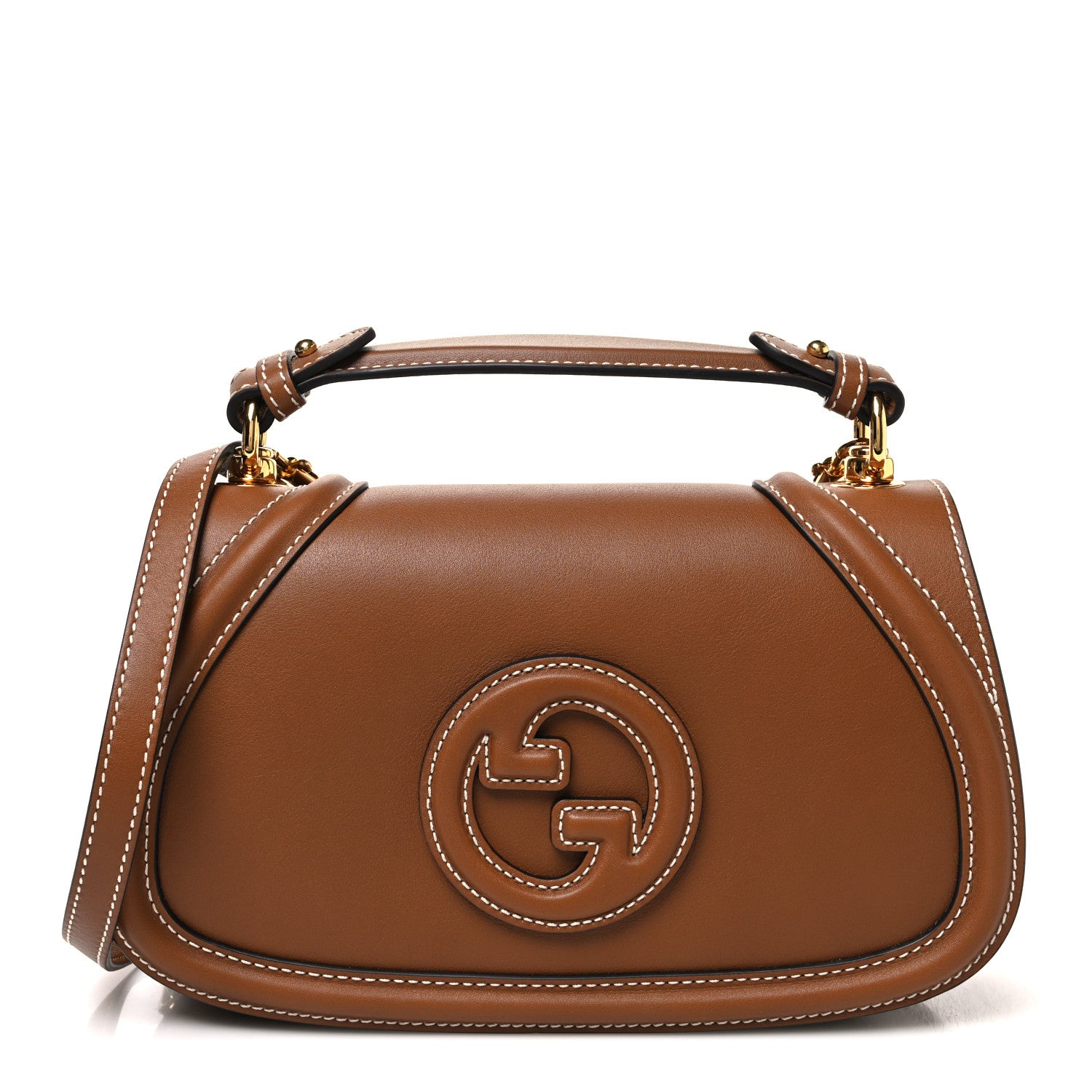 Gucci Roxy Calfskin Medium Blondie Top Handle Bag Brown 1 of 10
