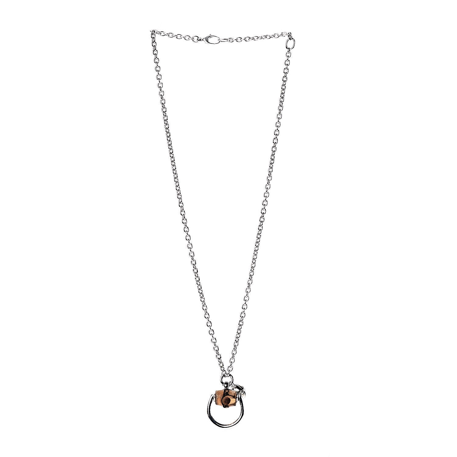 Gucci Sterling Silver Bamboo Horsebit Pendant Necklace 3 of 5