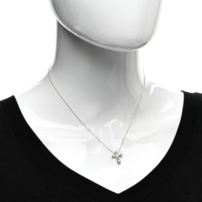 Tiffany Sterling Silver 12mm Elsa Peretti Cross Pendant Necklace 2 of 4