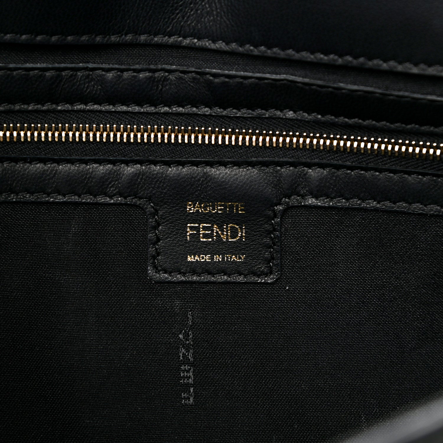 Fendi Nappa FF 1974 Embossed Baguette Black 5 of 9