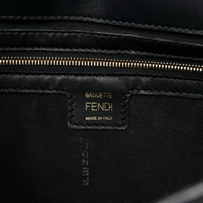 Fendi Nappa FF 1974 Embossed Baguette Black 5 of 9