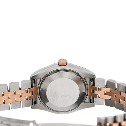 Rolex Stainless Steel 18K Everose Gold Diamond 31mm Oyster Perpetual Datejust Watch Black 178271 4 of 5