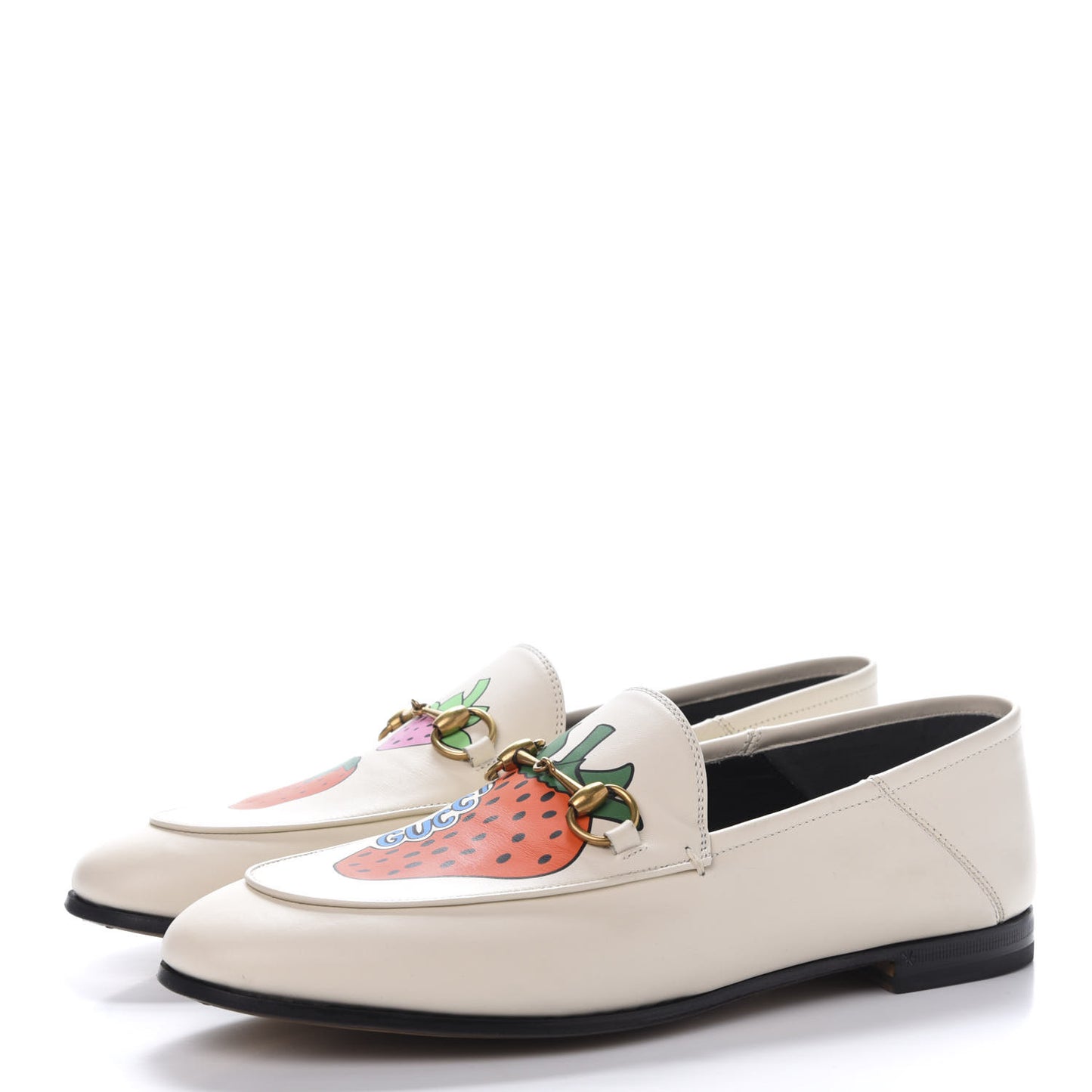 Calfskin Taste Strawberry Womens Brixton Horsebit Loafers 38.5 Ivory Red