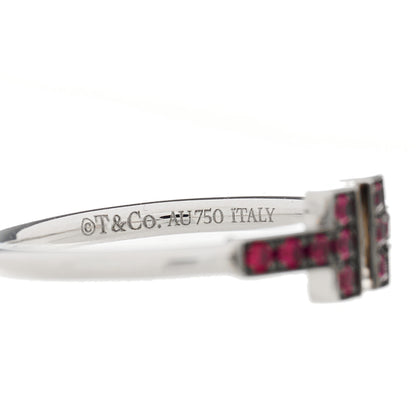 Tiffany 18K White Gold Ruby T Wire Ring 53 6.5 4 of 5