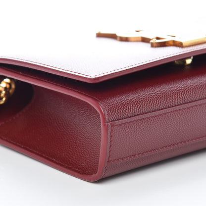 Saint Laurent Grain De Poudre Small Monogram Kate Satchel Oxblood 7 of 8