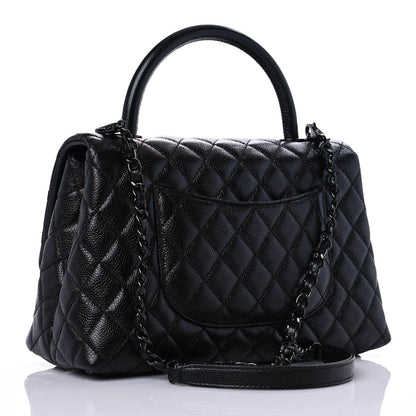 Chanel Caviar Quilted Small Coco Handle Flap So Black 3 of 10