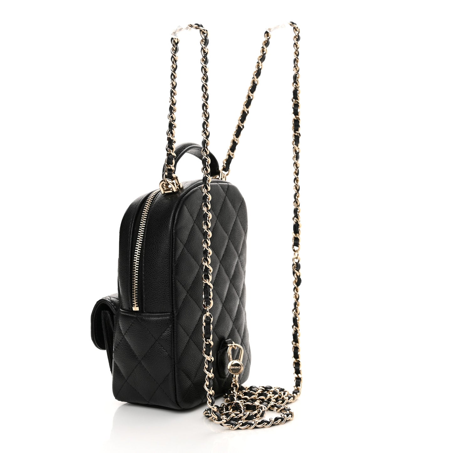 Caviar Quilted CC Mini Classic Backpack Black